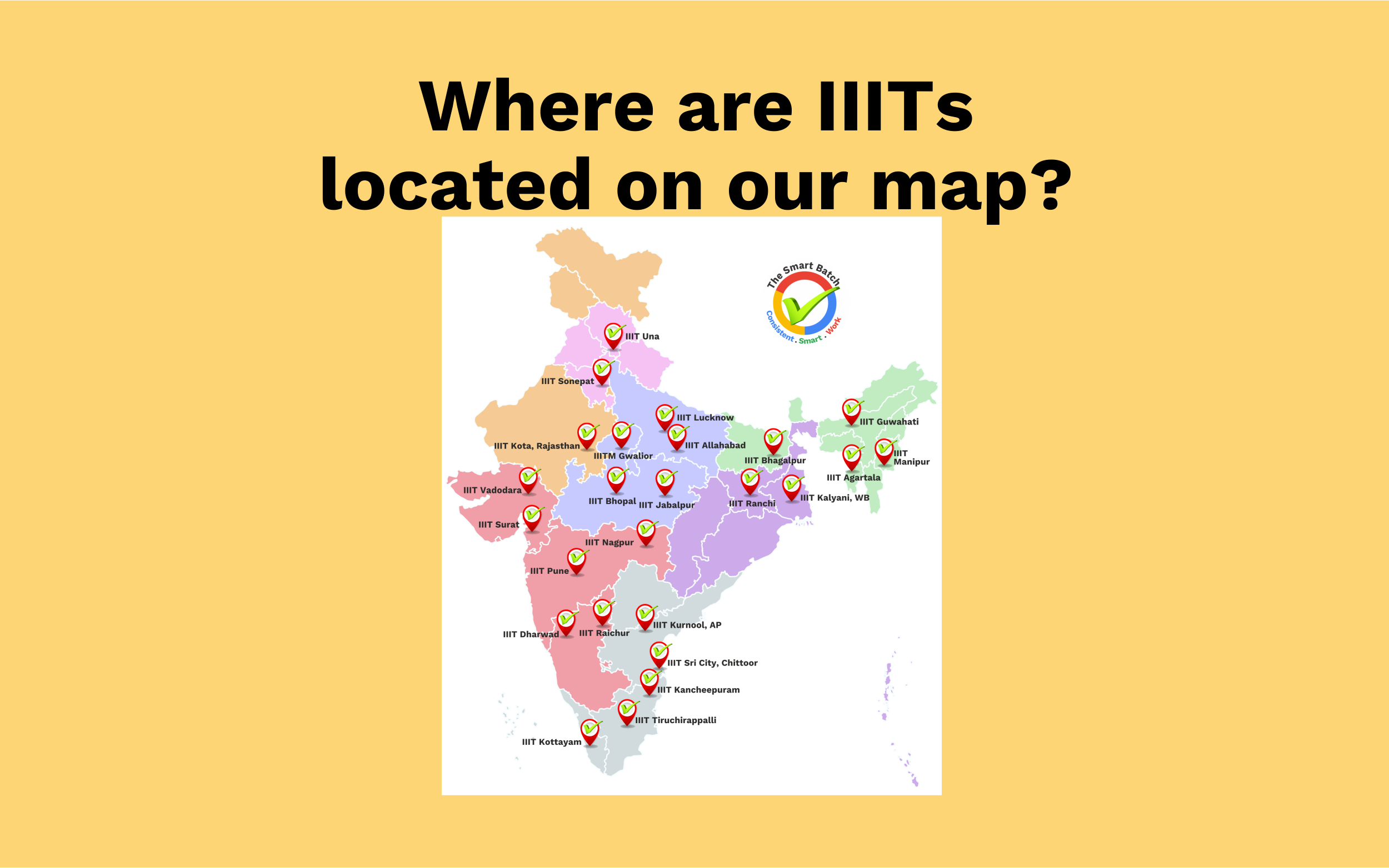 Where are IIITs and GFTIs located on our Indian map ?